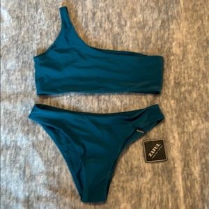 Dark teal One shoulder Bikini